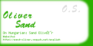 oliver sand business card